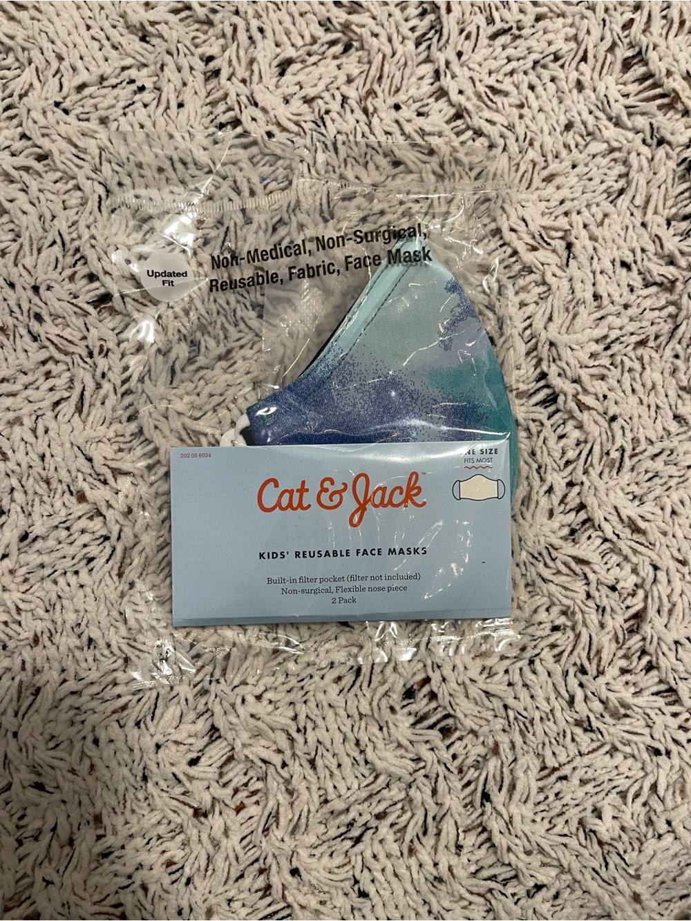 Cat & Jack Black Face Mask with White Polka Dots